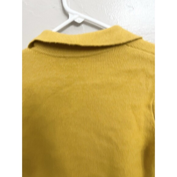 Talbots Milano Stitch Sweater Jacket Harvest Sun Yellow Size Small Petite Top - Picture 8 of 9